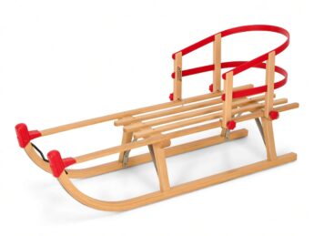 Wooden Snow Sledge 100 cm Davos with Backer and Footmuff - Image 6