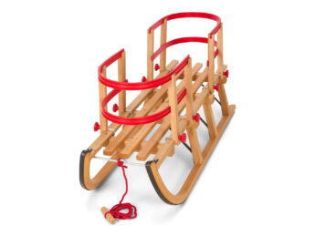 Alternative view of Gloco Classic Davos Wooden Snow Sledge 110 cm XXL Longseat Twin Set