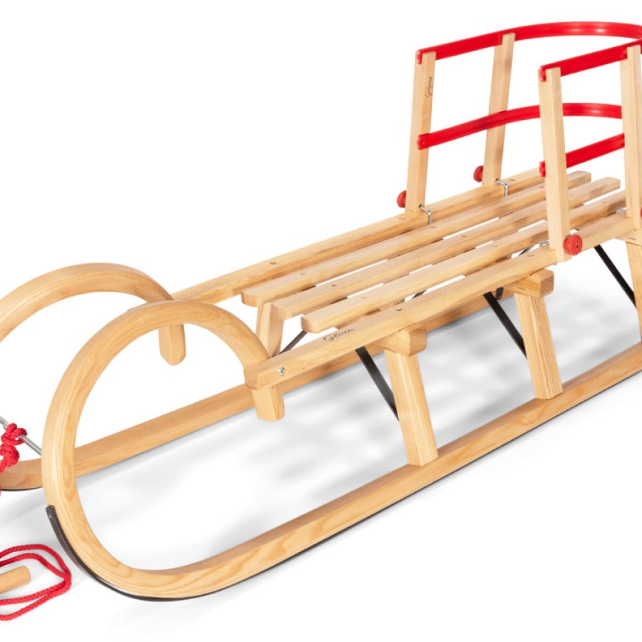 Double Thickened Kids Sled With Backrest - Snow Sledge With Handles & Brakes - Anti-Freeze Wear-Resistant Plastic