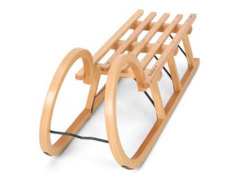 Alternative view of Classic Wooden Sledge Horned Style 110cm