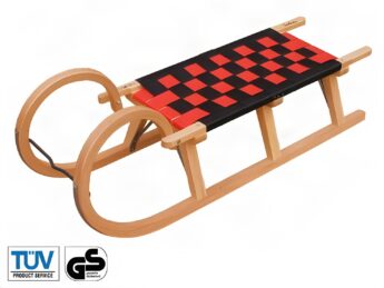 Horned Wooden Snow Sledge Colint 110 cm Fabric Seat