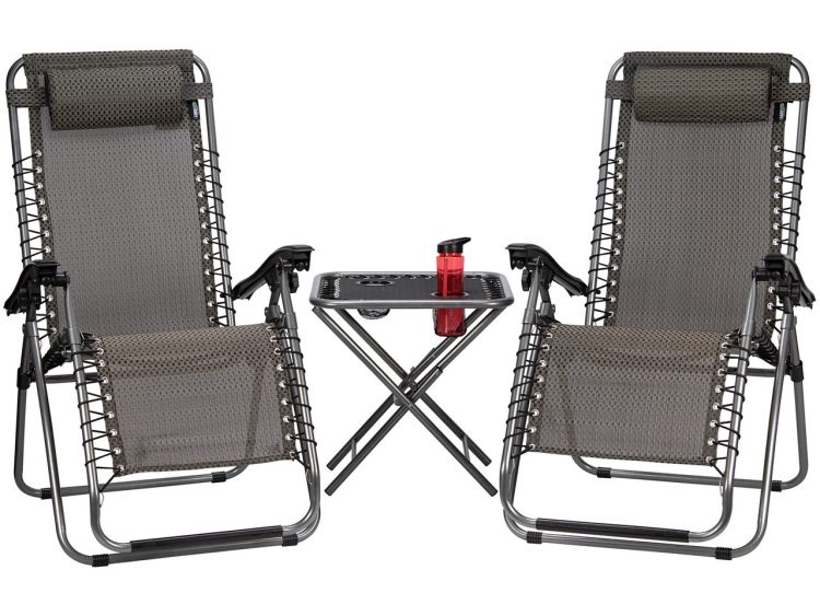 Portable Camping Picnic Tray Table And 2 Chairs Folding Furniture Set