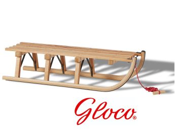 Gloco Sirch Wooden Snow Sledge Davos 100 cm Germany Long Slats