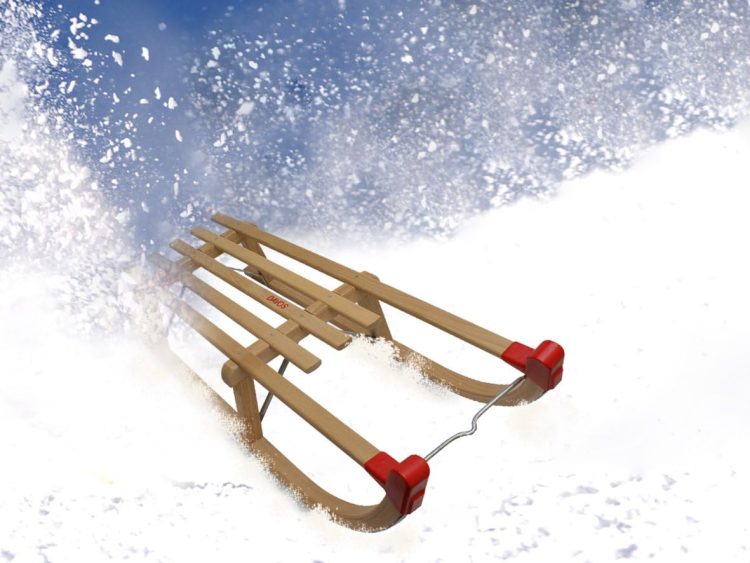 Gloco Original Wooden Snow Sledge Davos 100cm Germany - Image 6